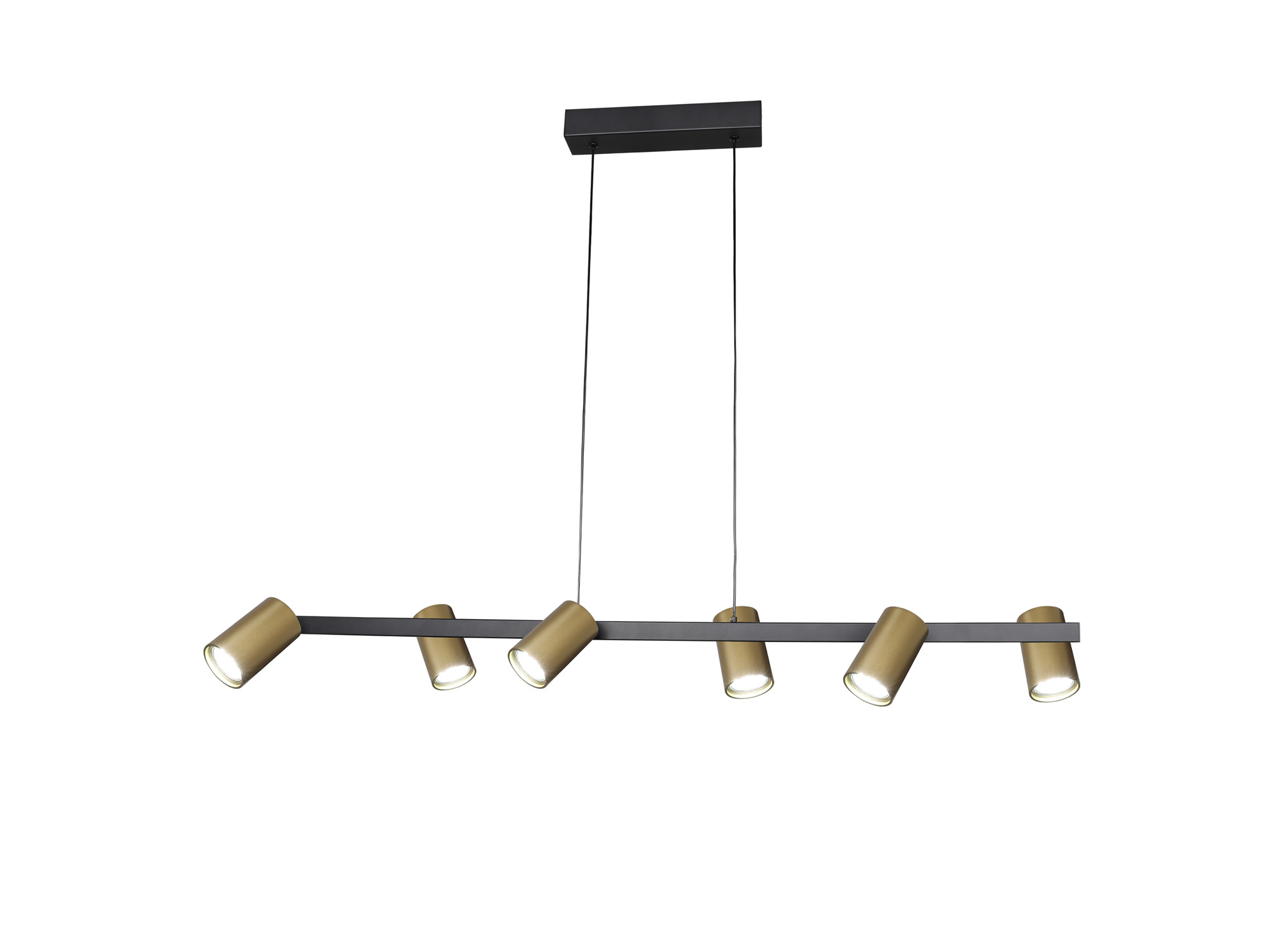 M8486  Sal 1 Light Linear Pendant Spotlight Satin Gold/Matt Black